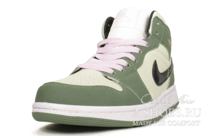 Кроссовки Nike Air Jordan 1 Mid Dutch Green CZ0774-300 белые, зеленые, фото 1