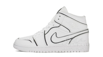 Кроссовки женские Nike Air Jordan 1 Mid Iridescent Reflective White
