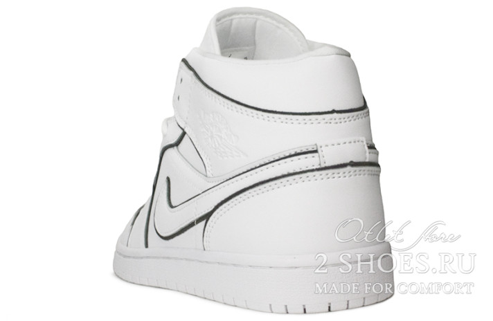 Кроссовки Nike Air Jordan 1 Mid Iridescent Reflective White CK6587-100 белые, кожаные, фото 2