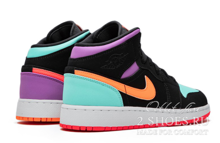 Кроссовки Nike Air Jordan 1 Mid Multi Color 554725-083 разноцветные, фото 2