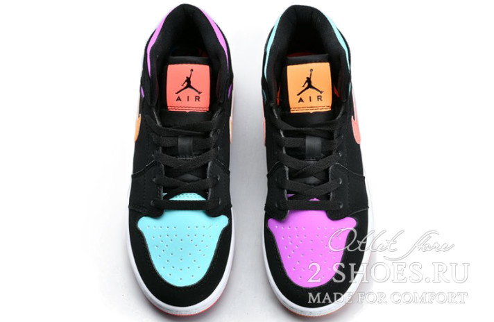 Кроссовки Nike Air Jordan 1 Mid Multi Color 554725-083 разноцветные, фото 4