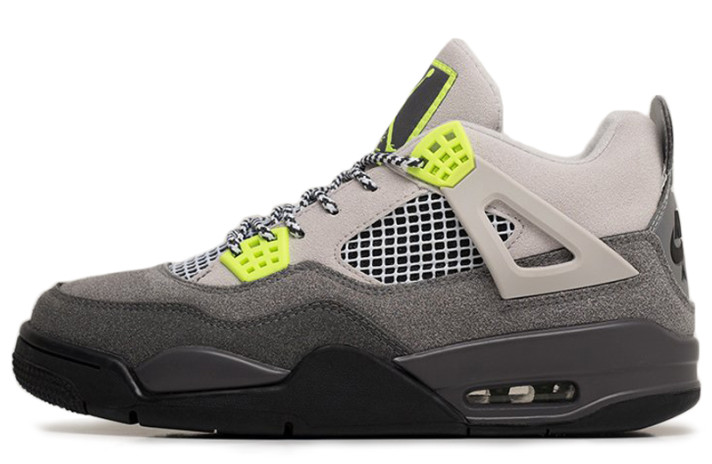 Кроссовки Nike Air Jordan 4 (IV) Retro Grey Neon CT5342-007 серые, фото 1