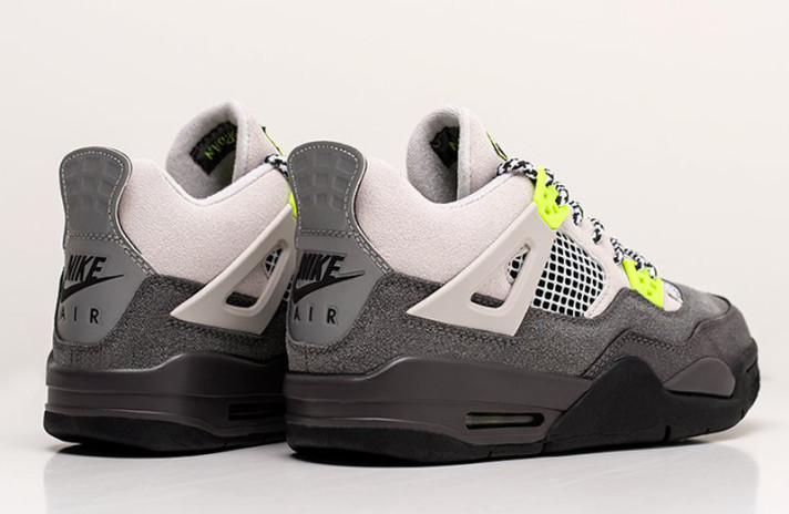 Кроссовки Nike Air Jordan 4 (IV) Retro Grey Neon CT5342-007 серые, фото 2