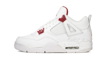 Кроссовки женские Nike Air Jordan 4 White Metallic Red