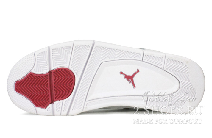 Кроссовки Nike Air Jordan 4 (IV) White Metallic Red CT8527-112 белые, кожаные, фото 4