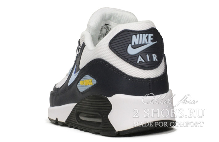 Кроссовки Nike Air Max 90 Dark Blue White  белые, синие, фото 2