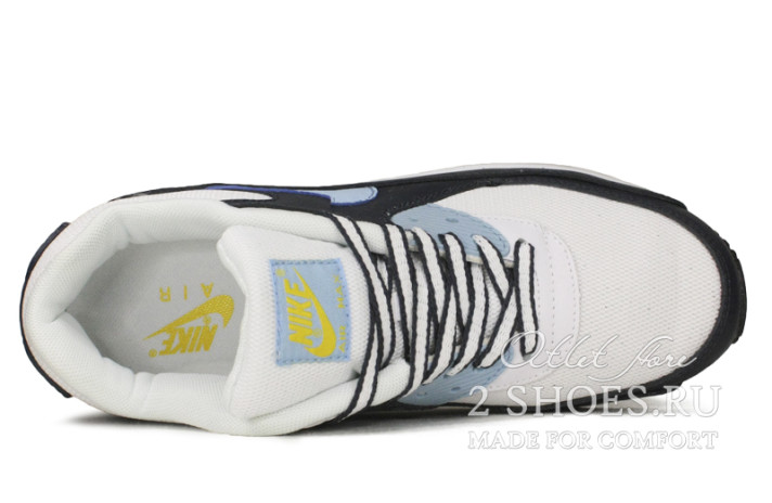 Кроссовки Nike Air Max 90 Dark Blue White  белые, синие, фото 3