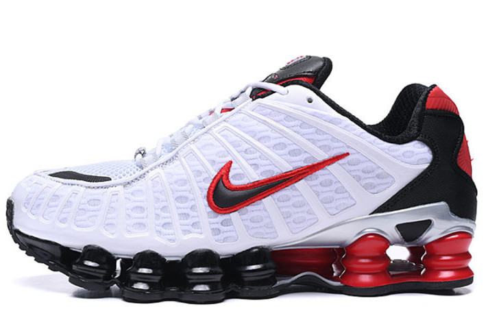 Кроссовки Nike Shox TL White Black Red  белые