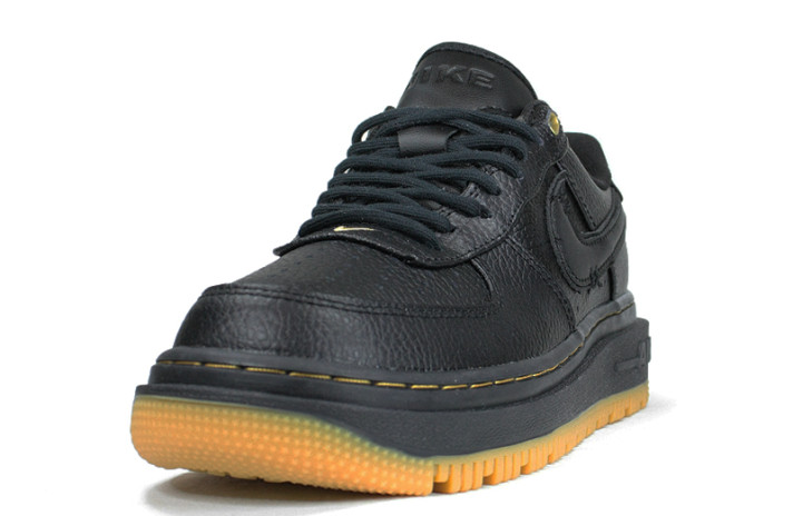 Кроссовки Nike Air Force 1 Low Luxe Black Bucktan Gum DB4109-001 черные, кожаные, фото 1