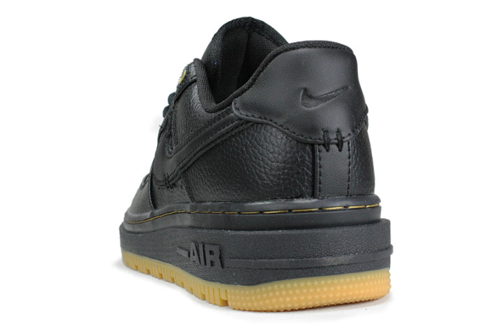 Кроссовки Nike Air Force 1 Low Luxe Black Bucktan Gum DB4109-001 черные, кожаные, фото 2
