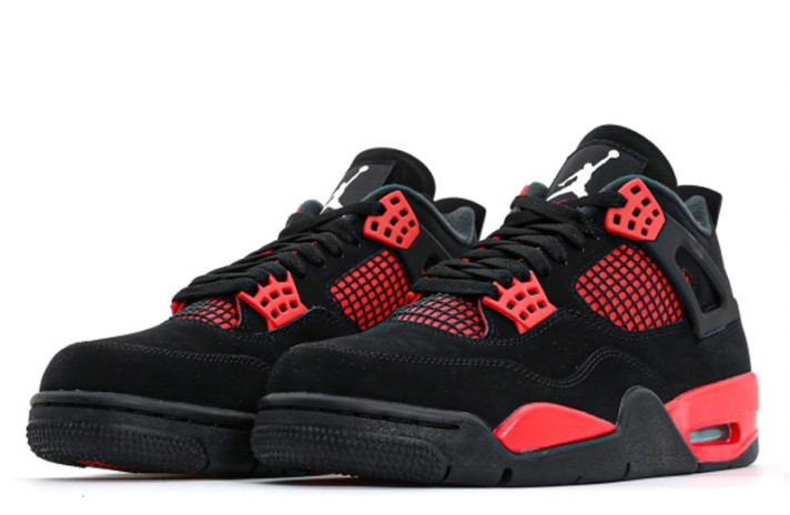 Кроссовки Nike Air Jordan 4 (IV) Red Thunder CT8527-016 черные, фото 1