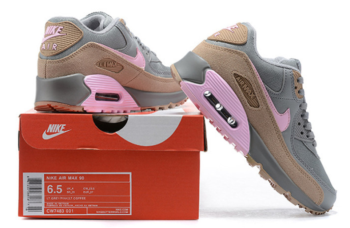 Кроссовки Nike Air Max 90 Vast Pink Wolf Grey CW7483-001 серые, фото 5