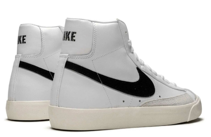 Кроссовки Nike Blazer Mid 77 Winter VNTG White Black  белые, кожаные, фото 2