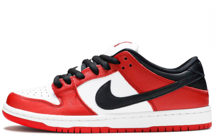 Кроссовки Nike Dunk SB Low J Pack Chicago BQ6817-600 белые, красные, кожаные
