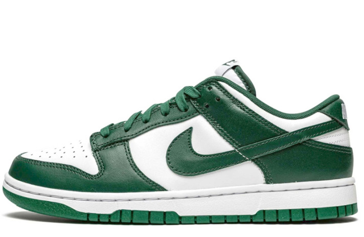 Кроссовки Nike Dunk SB Low Team Green DD1391-101 белые, зеленые, кожаные