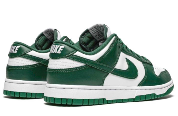 Кроссовки Nike Dunk SB Low Team Green DD1391-101 белые, зеленые, кожаные, фото 2