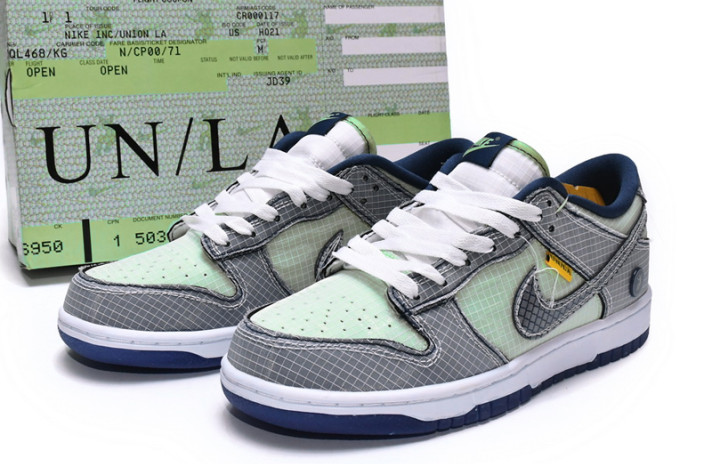 Кроссовки Nike Dunk SB Low Union Passport Pack Pistachio DJ9649-401 бирюзово-мятные, серые, фото 2