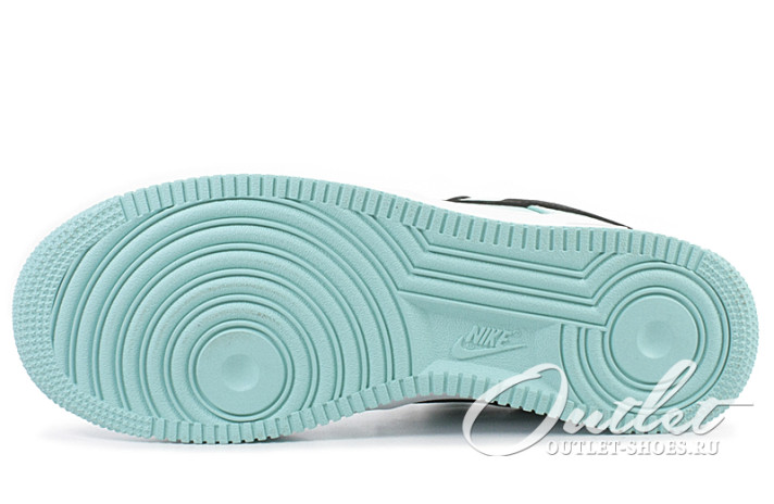 Кроссовки Nike Air Force 1 Low Tiffany & Co 1837 Mint DZ1382-900 бирюзово-мятные, кожаные, фото 4