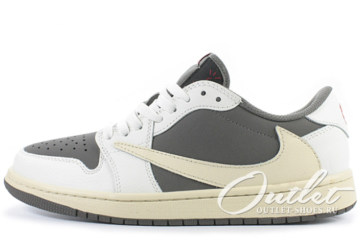 Кроссовки Nike Air Jordan 1 Low Travis Scott Reverse Mocha DM7866-162 белые, коричневые, фото 1