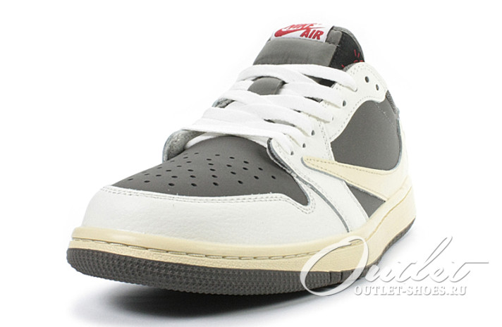 Кроссовки Nike Air Jordan 1 Low Travis Scott Reverse Mocha DM7866-162 белые, коричневые, фото 1