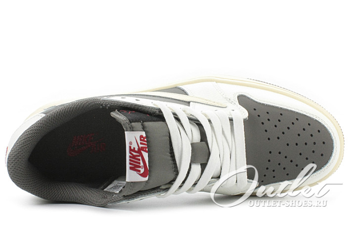 Кроссовки Nike Air Jordan 1 Low Travis Scott Reverse Mocha DM7866-162 белые, коричневые, фото 3