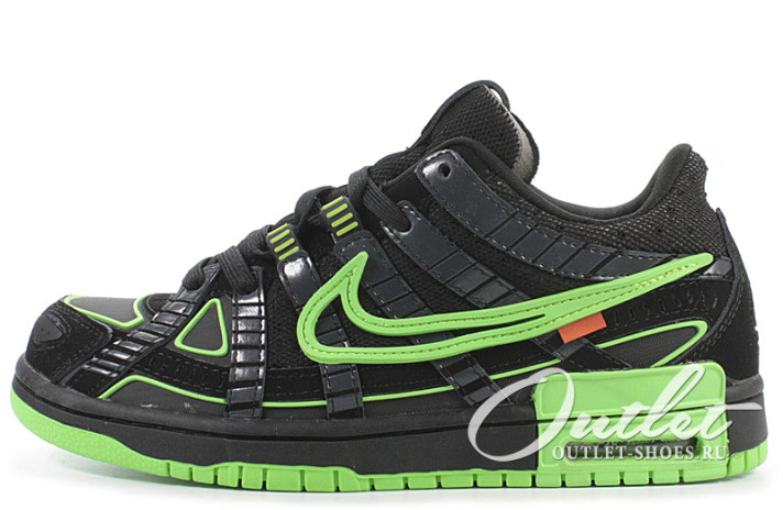 Кроссовки Nike Air Rubber Dunk Off White Green Strike CU6015-001 черные, фото 1