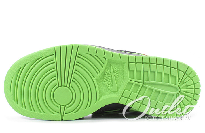 Кроссовки Nike Air Rubber Dunk Off White Green Strike CU6015-001 черные, фото 4