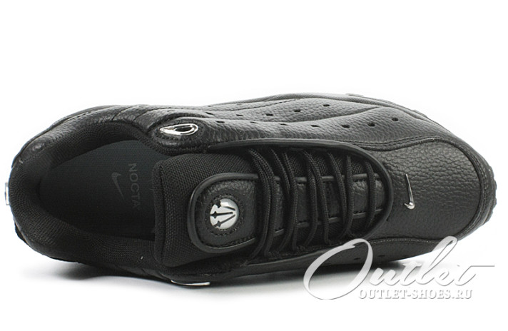 Кроссовки Nike Hot Step Air Terra Drake NOCTA Triple Black DH4692-001 черные, кожаные, фото 3