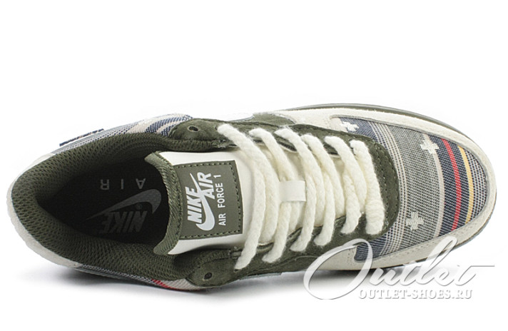 Кроссовки Nike Air Force 1 Low Pendleton Grey Green  серые, фото 3
