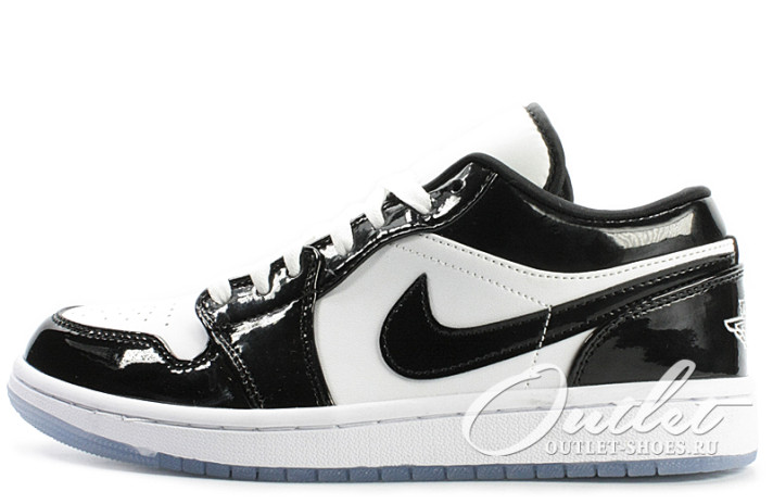 Кроссовки Nike Air Jordan 1 Low Concord DV1309-100 белые, черные, кожаные