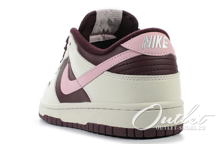 Кроссовки Nike Dunk Low Valentine’s Day 2023 DR9705-100 белые, бордовые, кожаные, фото 2