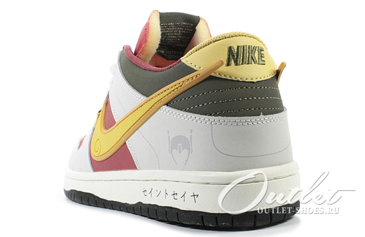 Кроссовки Nike Dunk SB Low Saint Seiya White Red Gold  красные, серые, фото 2