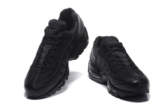 Кроссовки Nike Air Max 95 Black Full Leather Classic CI3705-001 черные, кожаные, фото 3