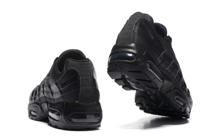 Кроссовки Nike Air Max 95 Black Full Leather Classic CI3705-001 черные, кожаные, фото 4