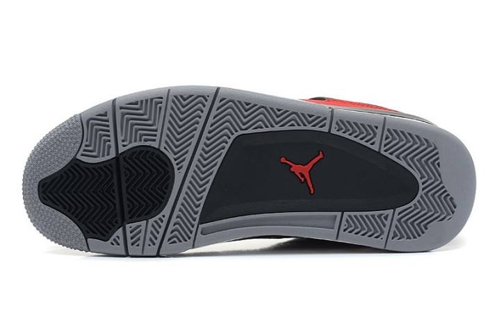 Кроссовки Nike Air Jordan 4 (IV) Fire Red Toro Bravo 308497-603 красные, замшевые, фото 5