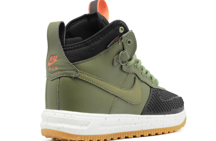 Кроссовки Nike Lunar Force 1 DUCKBOOT Dark Loden Green 805899-001 зеленые, кожаные, фото 2