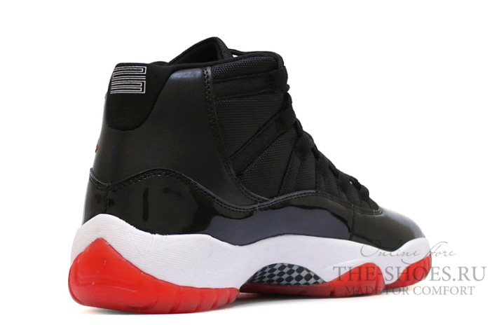 Кроссовки Nike Air Jordan 11 (XI) High Bred Black Red  черные, фото 2