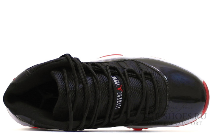 Кроссовки Nike Air Jordan 11 (XI) High Bred Black Red  черные, фото 3