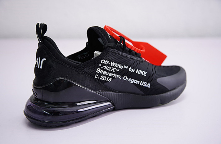 Кроссовки Nike Air Max 270 Off White Black  черные, фото 1