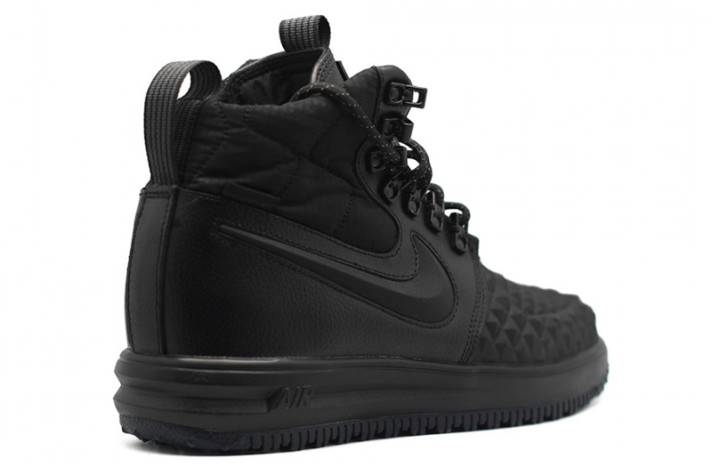 Кроссовки Nike Lunar Force 1 DUCKBOOT 17 Black Anthracite 916682-002 черные, кожаные, фото 2