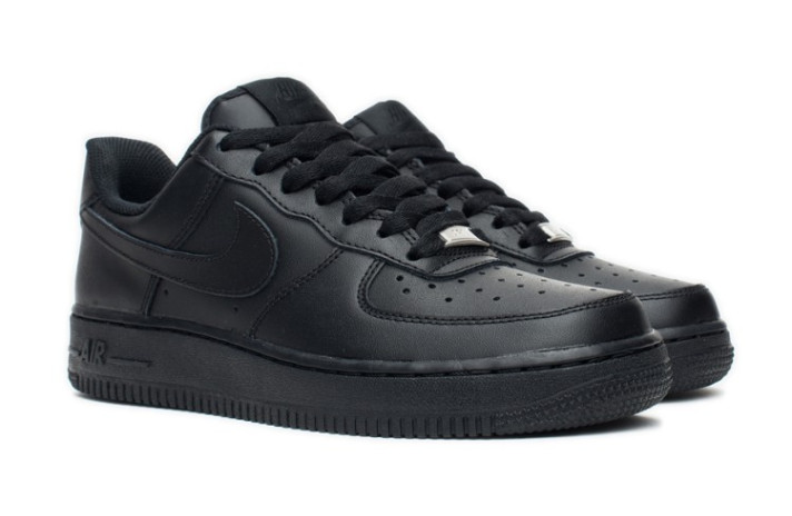 Кроссовки Nike Air Force 1 Low Total Black Leather CW2288-001 черные, кожаные, фото 1