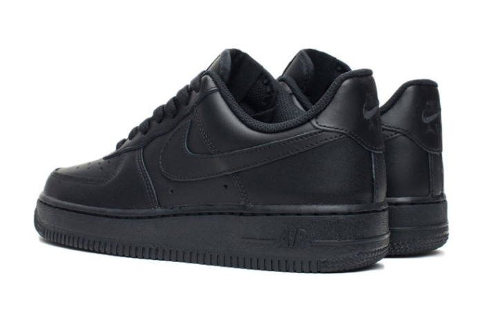Кроссовки Nike Air Force 1 Low Total Black Leather CW2288-001 черные, кожаные, фото 2