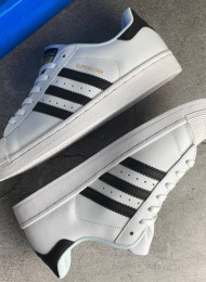 Кроссовки Adidas SuperStar White Black живое фото 1