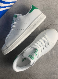 Кроссовки Adidas Stan Smith White Green Leather живое фото 2