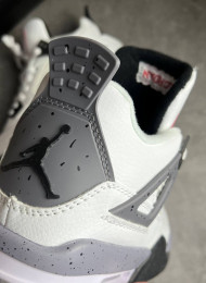 Кроссовки Nike Air Jordan 4 (IV) White Cement Grey живое фото 4