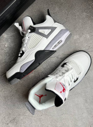 Кроссовки Nike Air Jordan 4 (IV) White Cement Grey живое фото 2