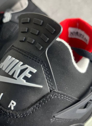 Кроссовки Nike Air Jordan 4 (IV) Black Cement Grey Red живое фото 3