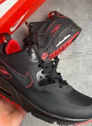Кроссовки Nike Air Max 90 Mid Black Red живое фото 3