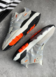 Кроссовки Adidas Nite Jogger Grey Two Solar Orange живое фото 1