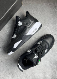 Кроссовки Nike Air Jordan 4 (IV) Black Is Oreo живое фото 2